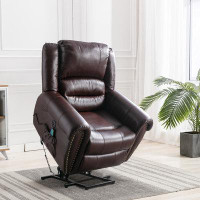 Red Barrel Studio Jameriah Faux Leather Power Reclining Heated Massage Chair