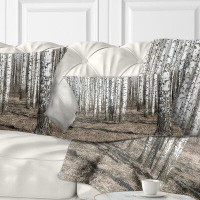 Made in Canada - East Urban Home Forest Beautiful Dense Birch View Lumbar Pillow