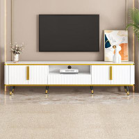 Mercer41 TV Stand with Open Storage Shelf for TVs Up to 86"