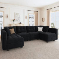 Latitude Run® Hartig 6 - Piece Upholstered Chaise Sectional