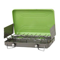 Flame King Flame King 2-Burner Portable Camping Stove Grill, Compatible with 1LB Propane Tanks