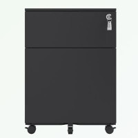 Inbox Zero Mobile File Cabinet with 2 Drawers and Wheels
