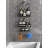 Rebrilliant Shower Caddy Over Shower Head, Bathroom Hanging Shower Organizer With Hooks, SUS201 Stainless Steel Shower S
