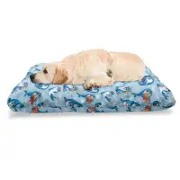 East Urban Home Ambesonne Sea Animals Pet Bed, Seal Pup Aquatic Wildlife Friendly Hugging Water Bubbles Kids, Chew Resis