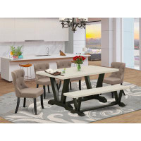 Wildon Home® Parimal 6 - Piece Rubberwood Solid Wood Dining Set