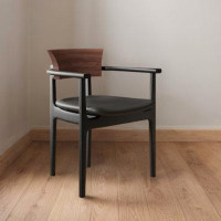 Hokku Designs Solid wood back imitation leather sponge chair