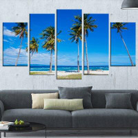 Design Art 'Palms on Philippines Tropical Beach' 5 Piece Photographic Print on Wrapped Canvas Set