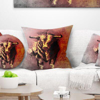 Made in Canada - The Twillery Co. Corwin Abstract Spanish Bull Tattoo Sketch Pillow