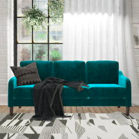Mercer41 Mercer41 Marbella 3-Seater Sofa Couch, Living Room Furniture, Green Velvet