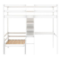 Latitude Run® Twin Bunk Bed With Shelves And Ladder