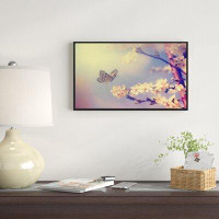 Made in Canada - East Urban Home 'Vintage Butterfly and Cherry Tree' Photographic Print on Wrapped Canvas