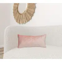Everly Quinn Quilted Velvet Arrows Pink Decorative Lumbar Pillow