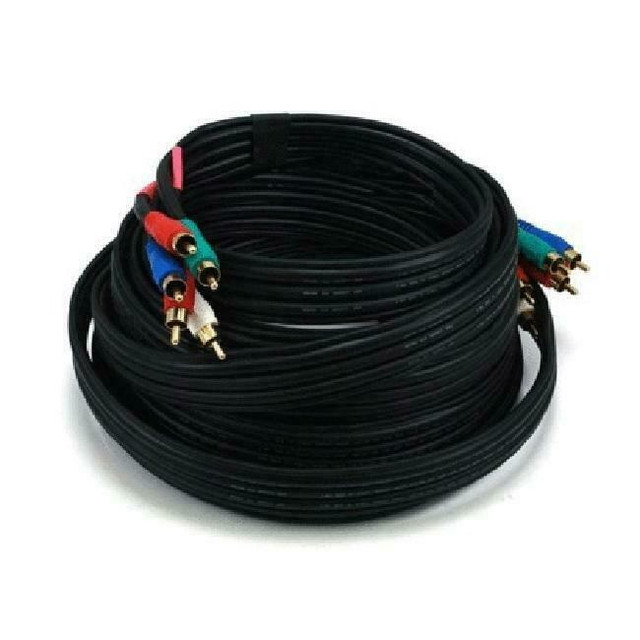 25 ft. 5-RCA (5-in-1) Component Video-Audio Coaxial Cable (RG-59 U) - Black in Video & TV Accessories