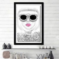 Made in Canada - House of Hampton 'Pink Lips' Framed Graphic Art Print