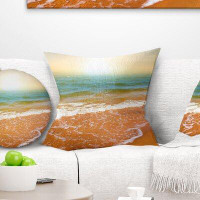 East Urban Home Seashore Clear Waters in Early Morning Beach Pillow