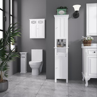 Bathroom Cabinet 13.8"W x 11.8"D x 62.4"H White