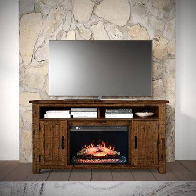 Loon Peak Gyun TV Stand for TV up to 70" with Electric Fireplace Included in TV Tables & Entertainment Units