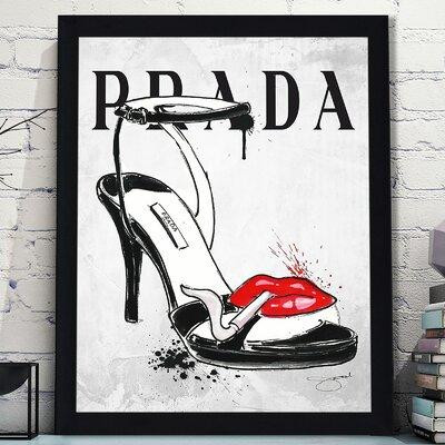 Made in Canada - Picture Perfect International 'Smoking Shoe Prada' Graphic Art Print in Grey in Arts & Collectibles