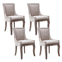 Canora Grey Linen Upholstered Parsons Dining Chair(Set Of 4)