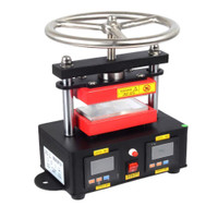 .Mini Flat Heat Press Machine 110V 1000W 6x12cm Doule Heating Plate Manual 2000psi 110230