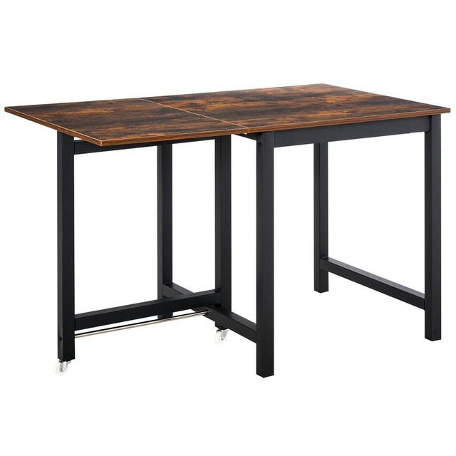 Folding table 46.5" x 27.6" x 30.1" Rustic Brown in Kitchen & Dining Wares - Image 2