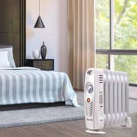 Costway Costway 700 W Portable Mini Electric Oil Filled Radiator Heater 7-fin Thermostat Home
