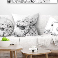 Made in Canada - The Twillery Co. Corwin Abstract Dragon Tattoo Sketch Pillow