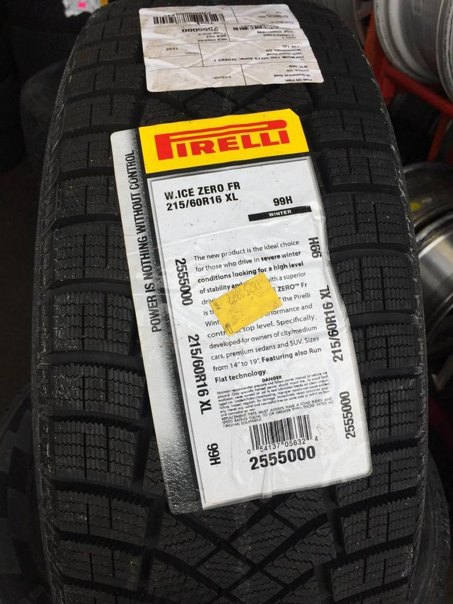16 inch SET OF 4 BRAND NEW STICKER WINTER TIRES PIRELLI ICE ZERO FR 215/60R16 99H in Tires & Rims in Ontario - Image 2