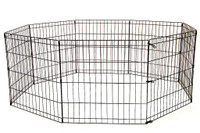 NEW 24 , 30 , 36 ,42 & 48 IN DOG FENCE KENNEL DOG PLAY PEN CRATE FENCE 8 PANEL