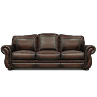 Eleanor Rigby Balentine 102" Genuine Leather Rolled Arm Sofa