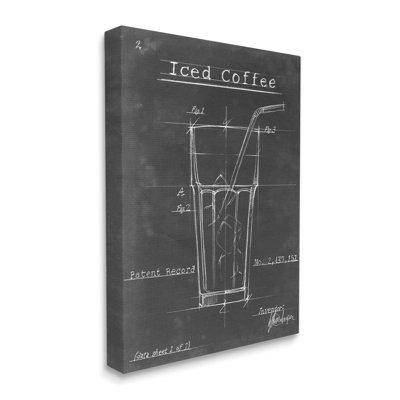 Stupell Industries Iced Coffee Patent Diagram Chart by Ethan Harper - Wrapped Canvas Graphic Art in Arts & Collectibles in Québec