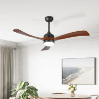 Wade Logan Bayshawn 52" Reversible 3-blade LED Ceiling Fan With Remote Control And Light Kit