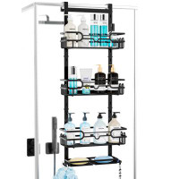 Rebrilliant Over The Door Shower Caddy With 2 Soap Holders, 4 Tier Adjustable Hanging Shower Caddy Shower Shelf With 22