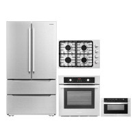 Cosmo 4 Piece Kitchen Package 30" Gas Cooktop 24" Single Electric Wall Oven 24" Built-in Microwave Drawer & Energy Star