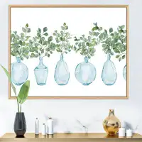East Urban Home House Plants in Glass Vase, Eucalyptus Branches II - Painting on Canvas