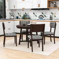 Red Barrel Studio Romaeo 5-Piece Round Dining Table Set with Upholstered Chairs