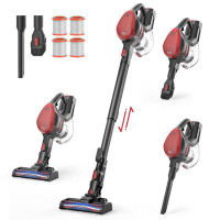 c&g home Cordless Vacuum Cleaner, Lightweight Vacuum Strong Suction, With 2200Mah Detachable Battery, 6-In-1 Handheld Va