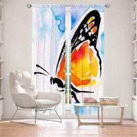 East Urban Home Lined Window Curtains 2-Panel Set For Window Size From Wildon Home® By Kathy Stanion - Butterfly Love XX