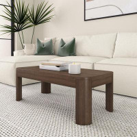 Latitude Run® Modern Rounded Rectangular Coffee Table (40In X 20In / 1020Mm X 510Mm), Walnut