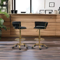 Everly Quinn 360° Adjustable Barstools Set Of 2