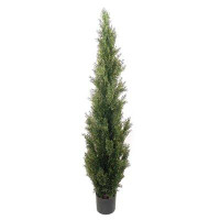 Primrue 5' Cedar Topiary Artificial Tree Plant - Outdoor Topiary Trees Artificial Plants For Home Decor Indoor And Outdo