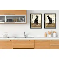 Red Barrel Studio «Lovely Le Chat and El Gato Cat Cofee Espresso Signs», ensemble de 2 impressions sur toile tendue