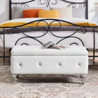 House of Hampton Storage Bench, Flip Top Entryway Bench Seat With Safety Hinge, Storage Chest With Padded Seat, Bed End