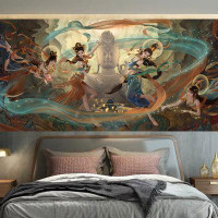 PARA DOC INC Dunhuang Feitian Background Hanging Cloth, Bedroom Wall, Dormitory Bed Decoration Simple Tapestry