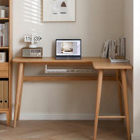 Orren Ellis 62.99"L-shaped wood colour solid wood desk