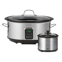 Kenmore 7 Qt. Programmable Slow Cooker And Dipper, Black Silver