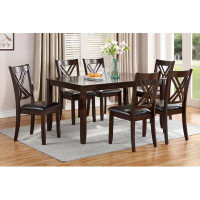 Gracie Oaks 7Pcs Dining Set Dining Table 6 Side Chairs