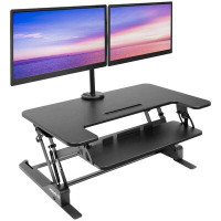 Mount-it Mount-It! Height Adjustable Standing Desk Converter with Bonus Dual Monitor Mount Included, 36 Inch