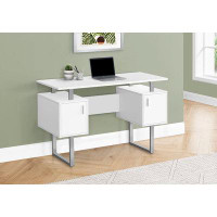 Latitude Run® Computer Desk 48"L White Silver Metal