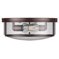 17 Stories Ralphael 2-Light Glass ORB Finished Dimmable Seeded Glass Flush Mount Light Fixtures
